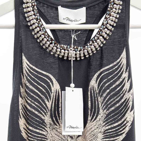 3.1 Phillip Lim Embellished Phoenix Print Tank Top - Picture 3 of 3